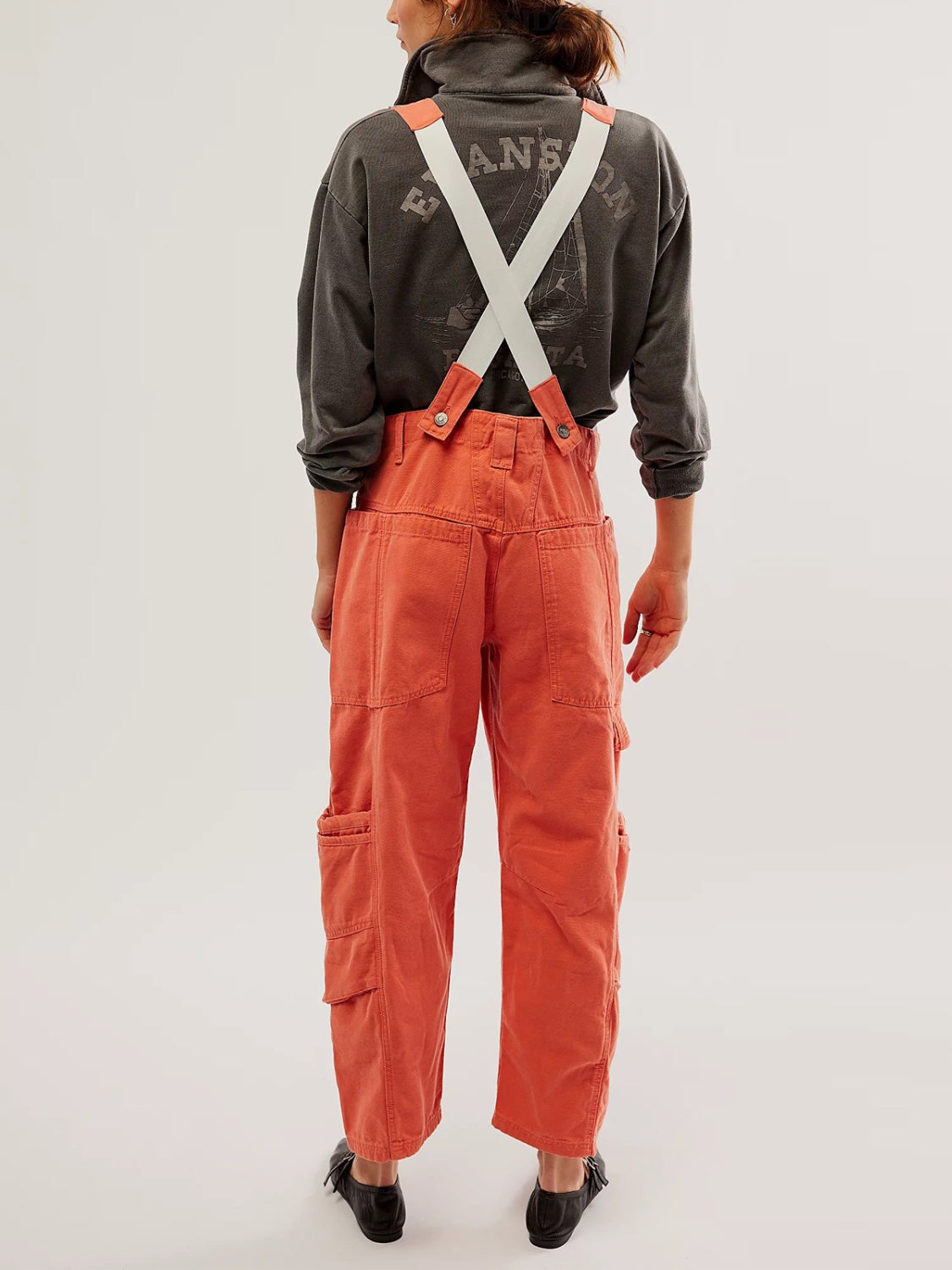 Pocketed Wide Strap Denim Overalls, 4 Colors