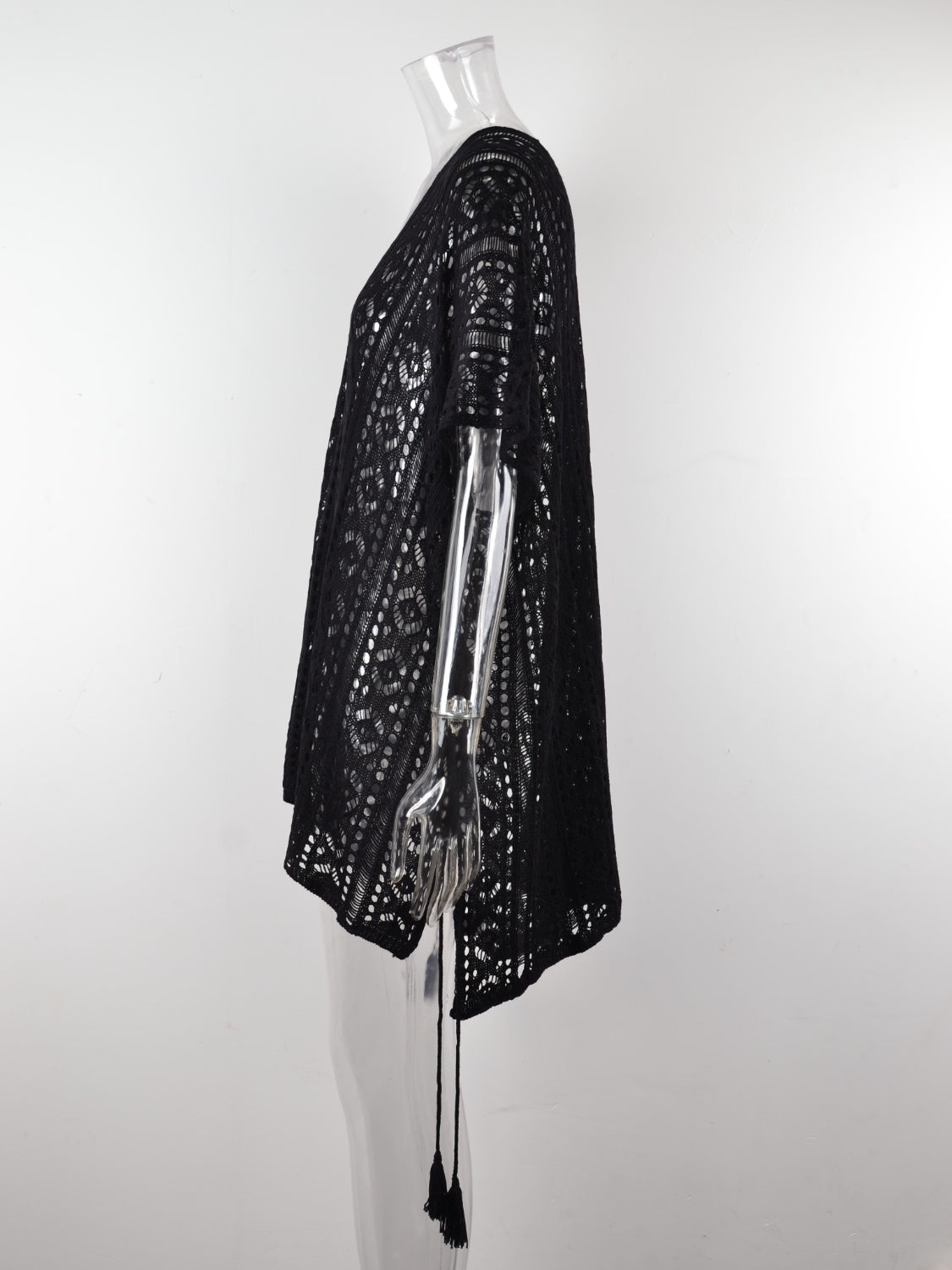 Angel Wings Cutout V-Neck Cover-Up with Tassel, 12 Colors