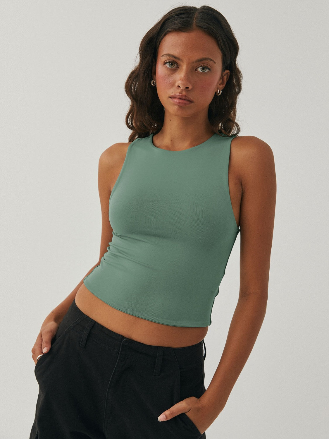Round Neck Cropped Tank, 9 Colors