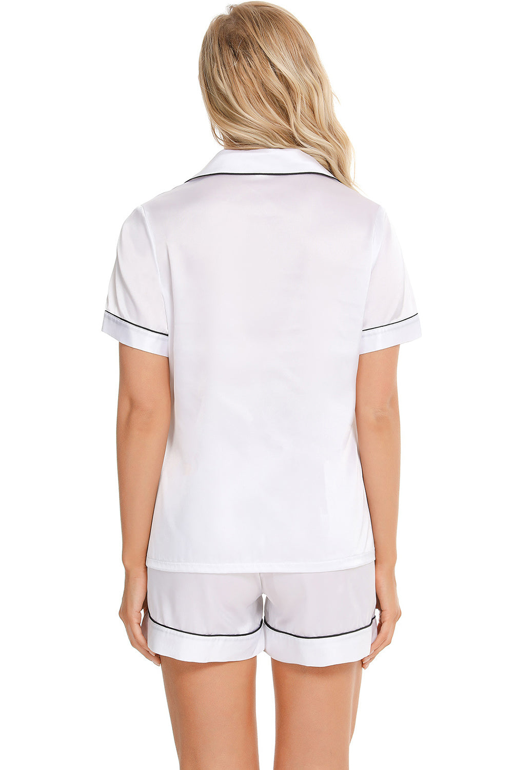 Printed Button Up Short Sleeve Top and Shorts Lounge Set, 10 Colors