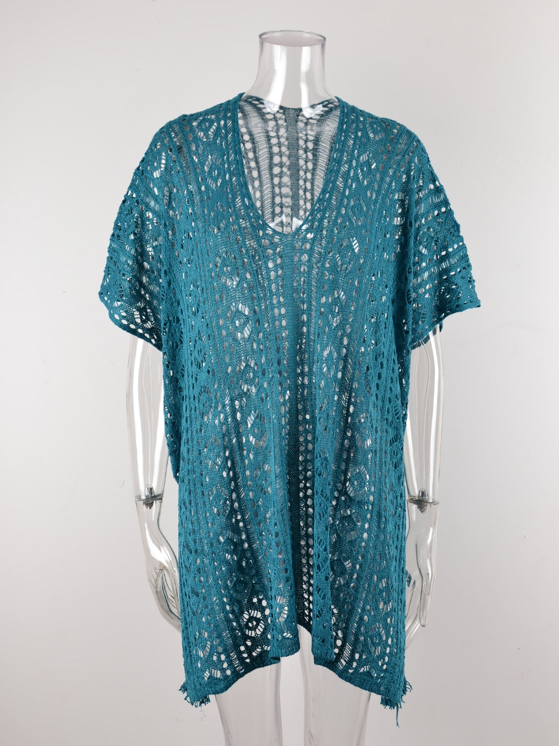 Angel Wings Cutout V-Neck Cover-Up with Tassel, 12 Colors