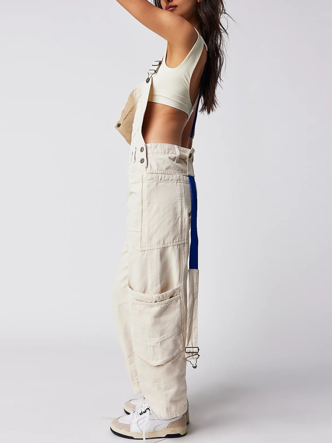 Pocketed Wide Strap Denim Overalls, 4 Colors