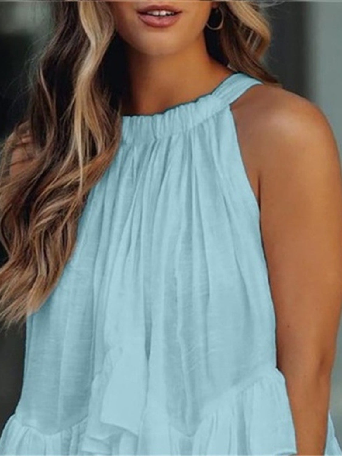 Full Size Ruched Round Neck Tank, 3 Colors