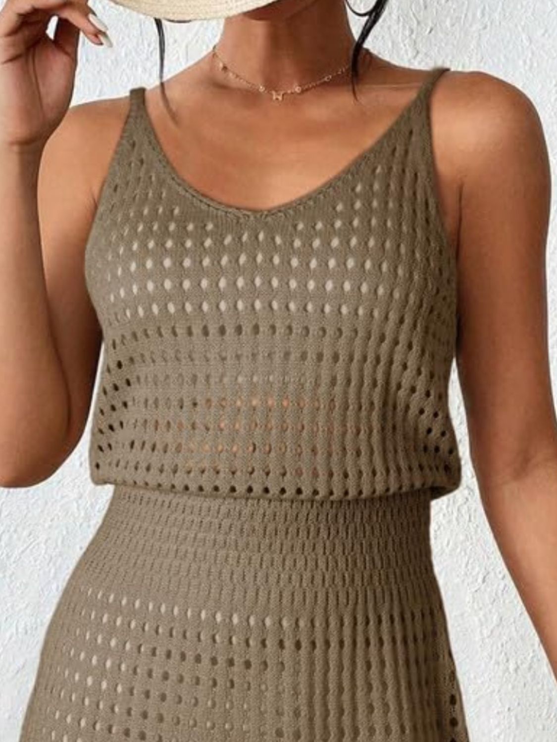 Openwork V-Neck Sleeveless Cover Up Dress, 7 Colors