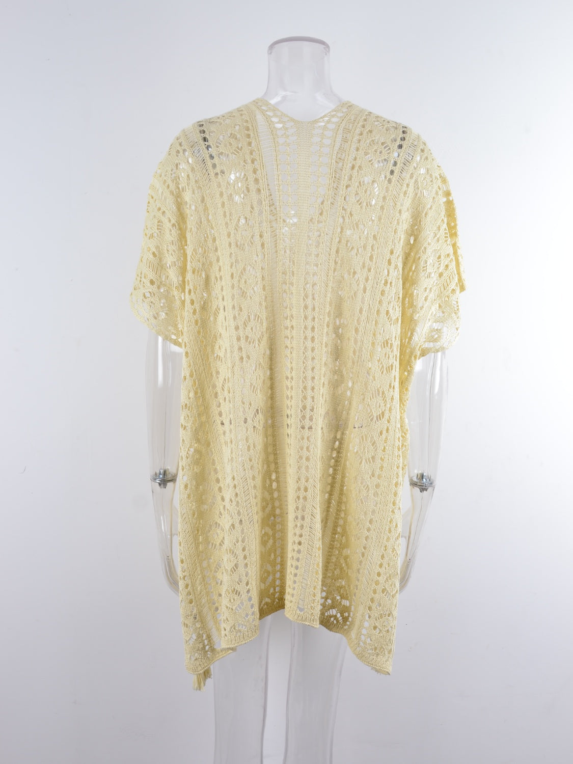 Angel Wings Cutout V-Neck Cover-Up with Tassel, 12 Colors