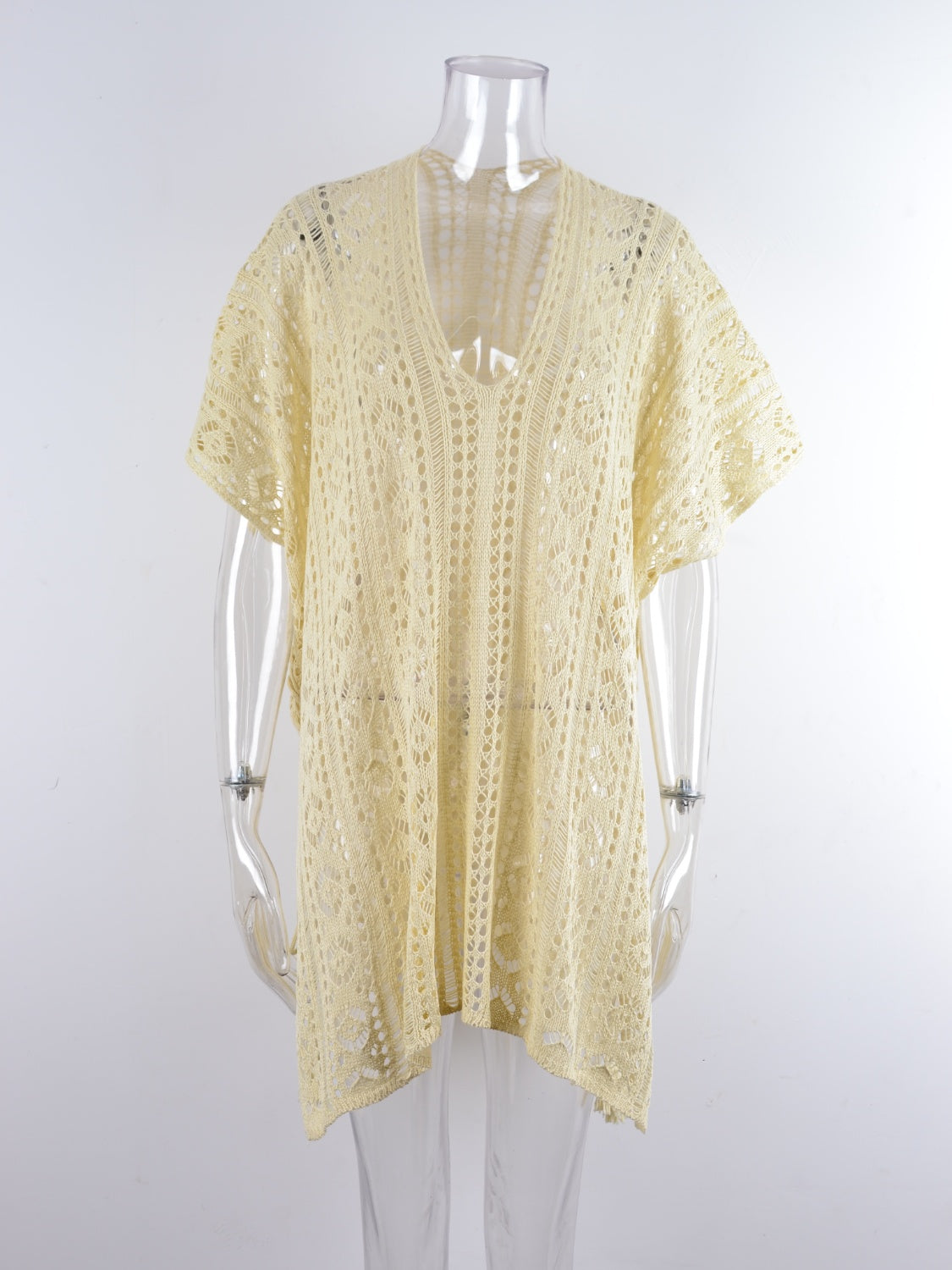 Angel Wings Cutout V-Neck Cover-Up with Tassel, 12 Colors