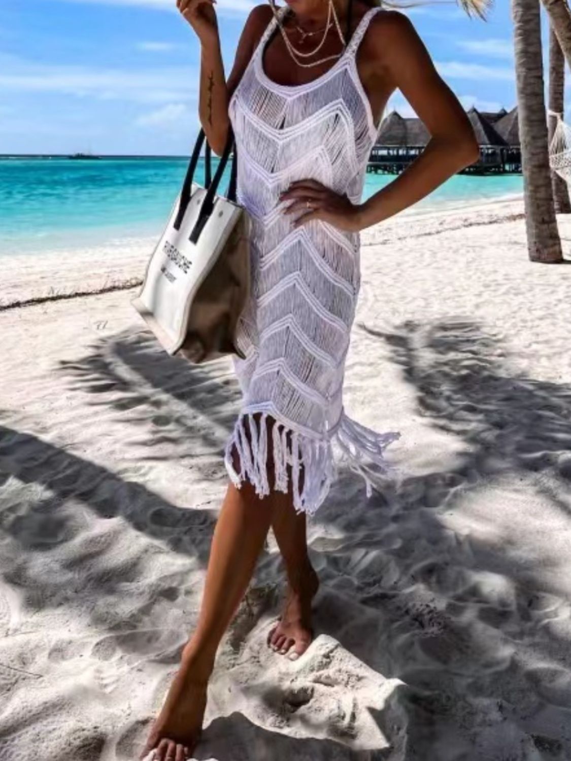 Fringe Scoop Neck Cover-Up, 3 Colors