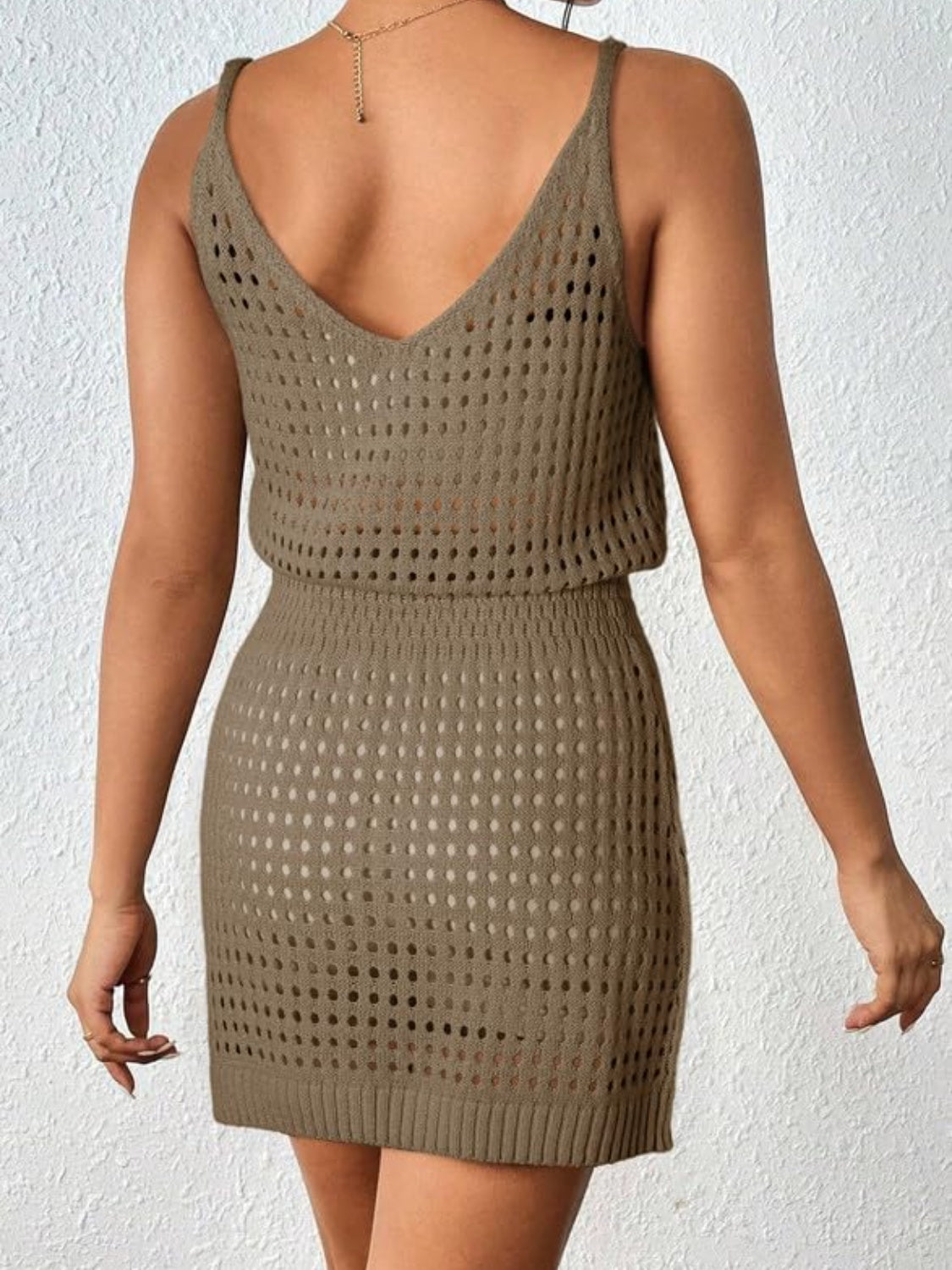 Openwork V-Neck Sleeveless Cover Up Dress, 7 Colors