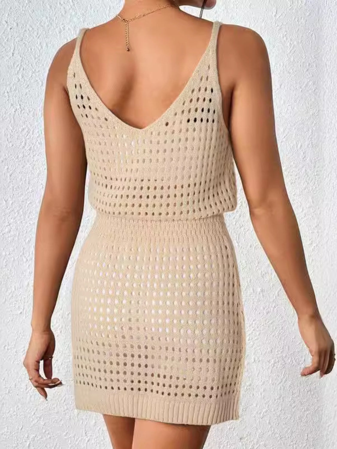 Openwork V-Neck Sleeveless Cover Up Dress, 7 Colors