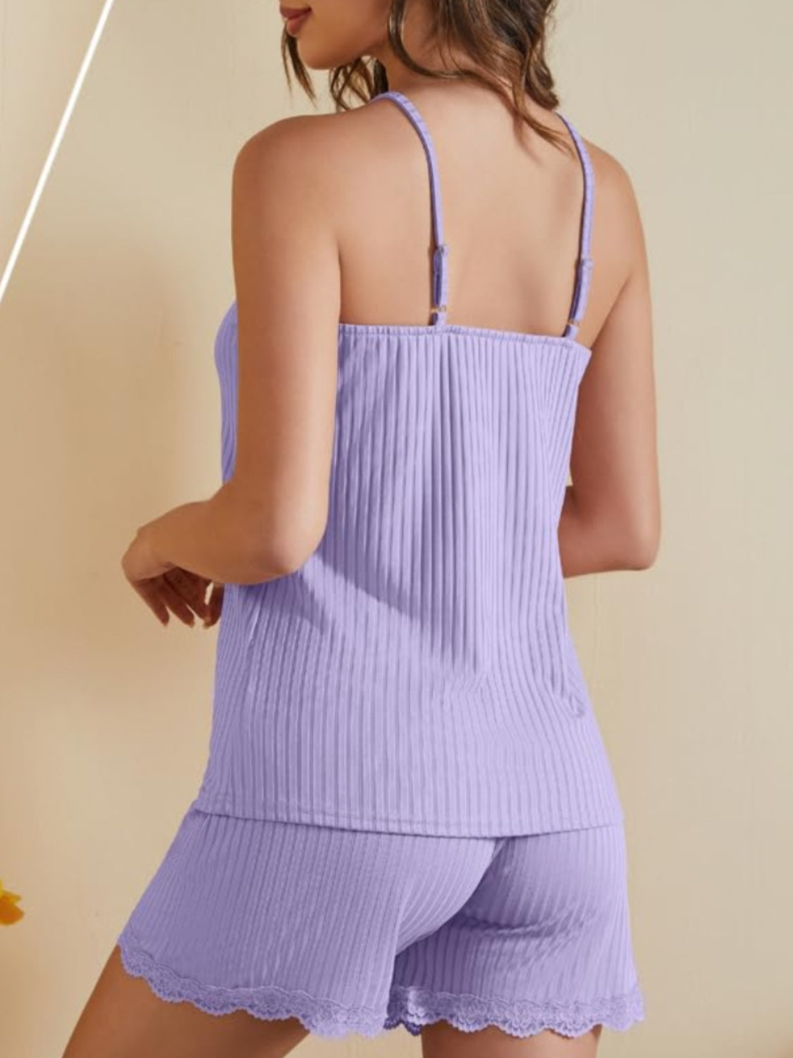 Ribbed Scoop Neck Top and Shorts Lounge Set, 5 Colors
