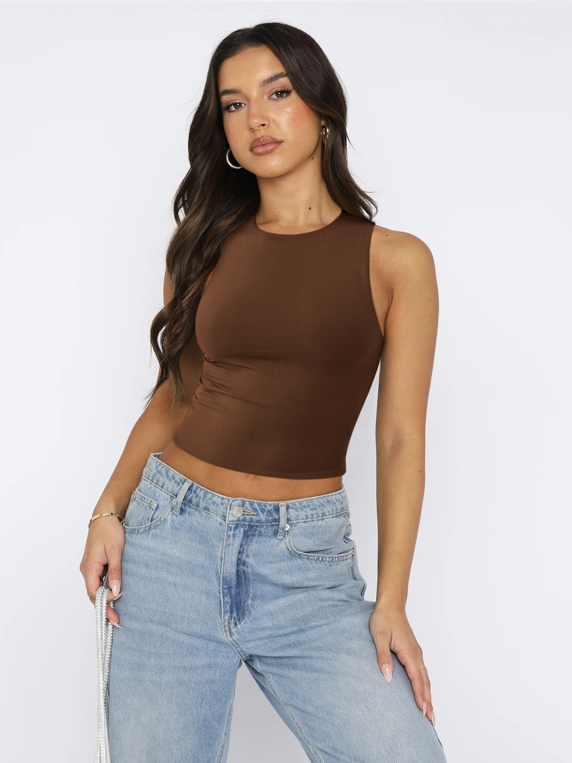 Round Neck Cropped Tank, 9 Colors