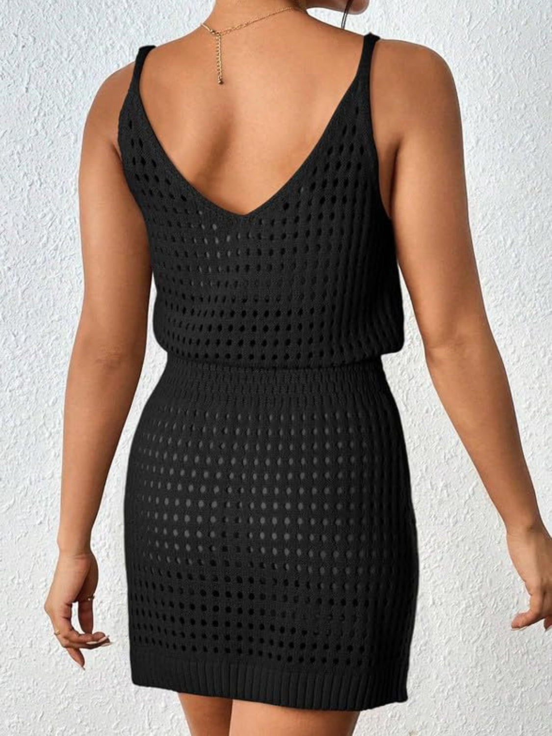 Openwork V-Neck Sleeveless Cover Up Dress, 7 Colors