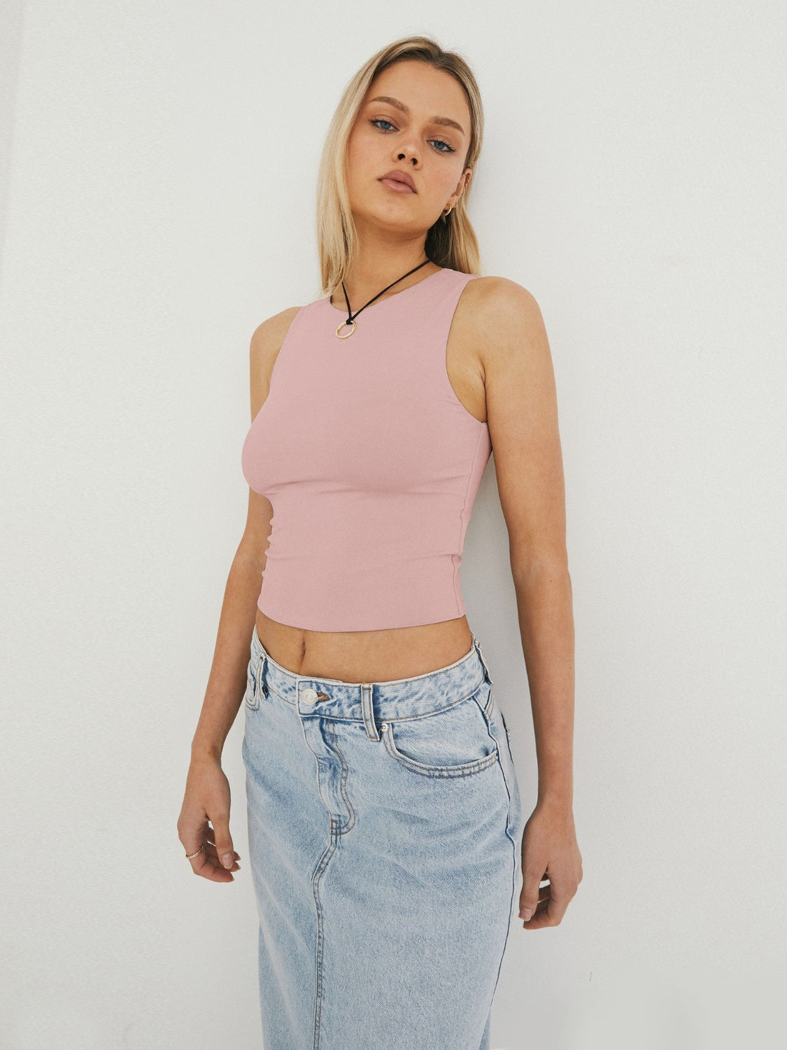 Round Neck Cropped Tank, 9 Colors