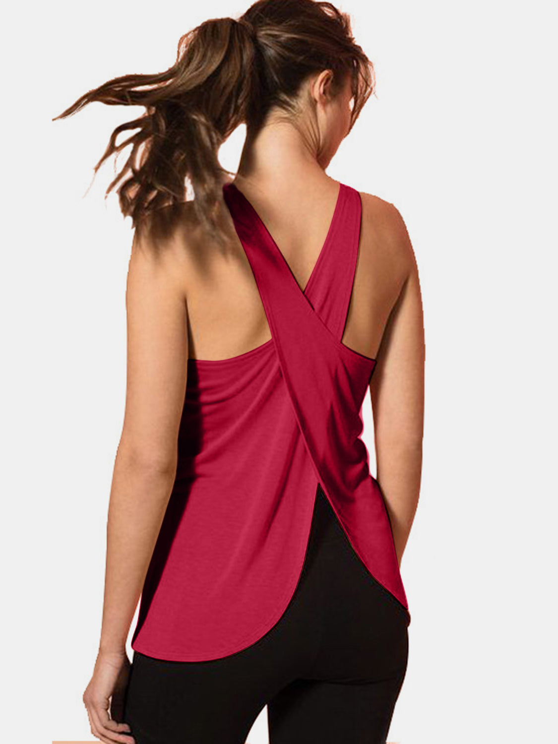 Crisscross Scoop Neck Active Tank, 5 Colors