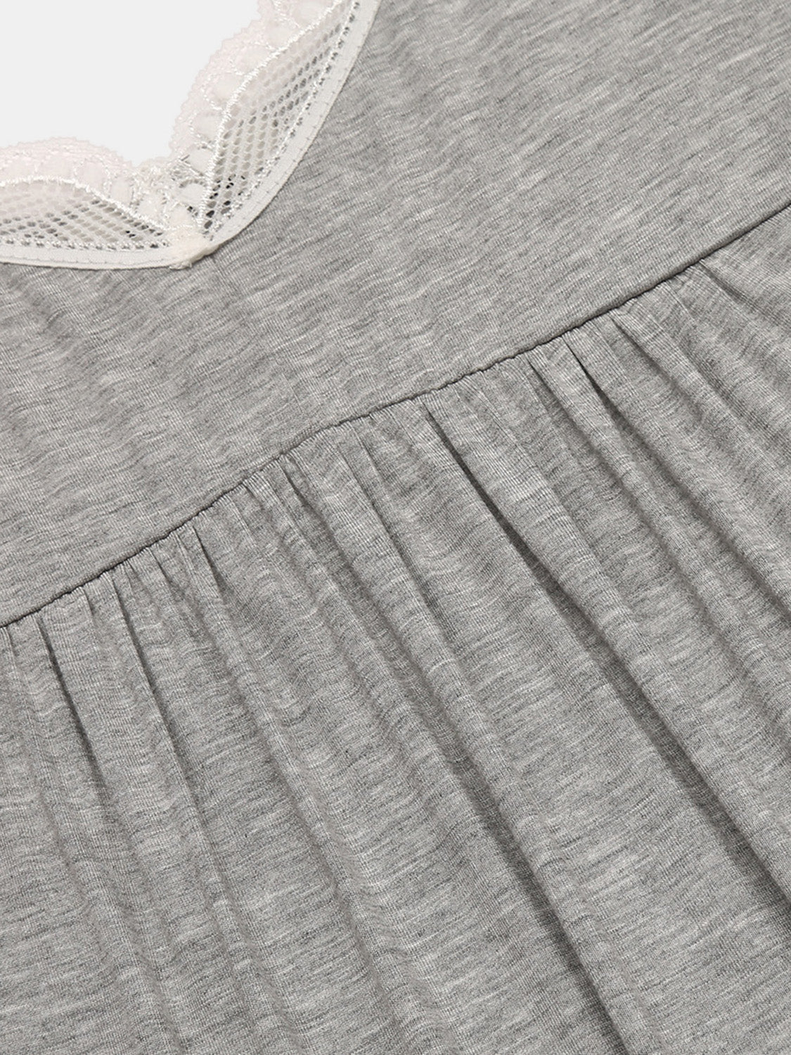 Lace Detail V-Neck Lounge Dress, 4 Colors