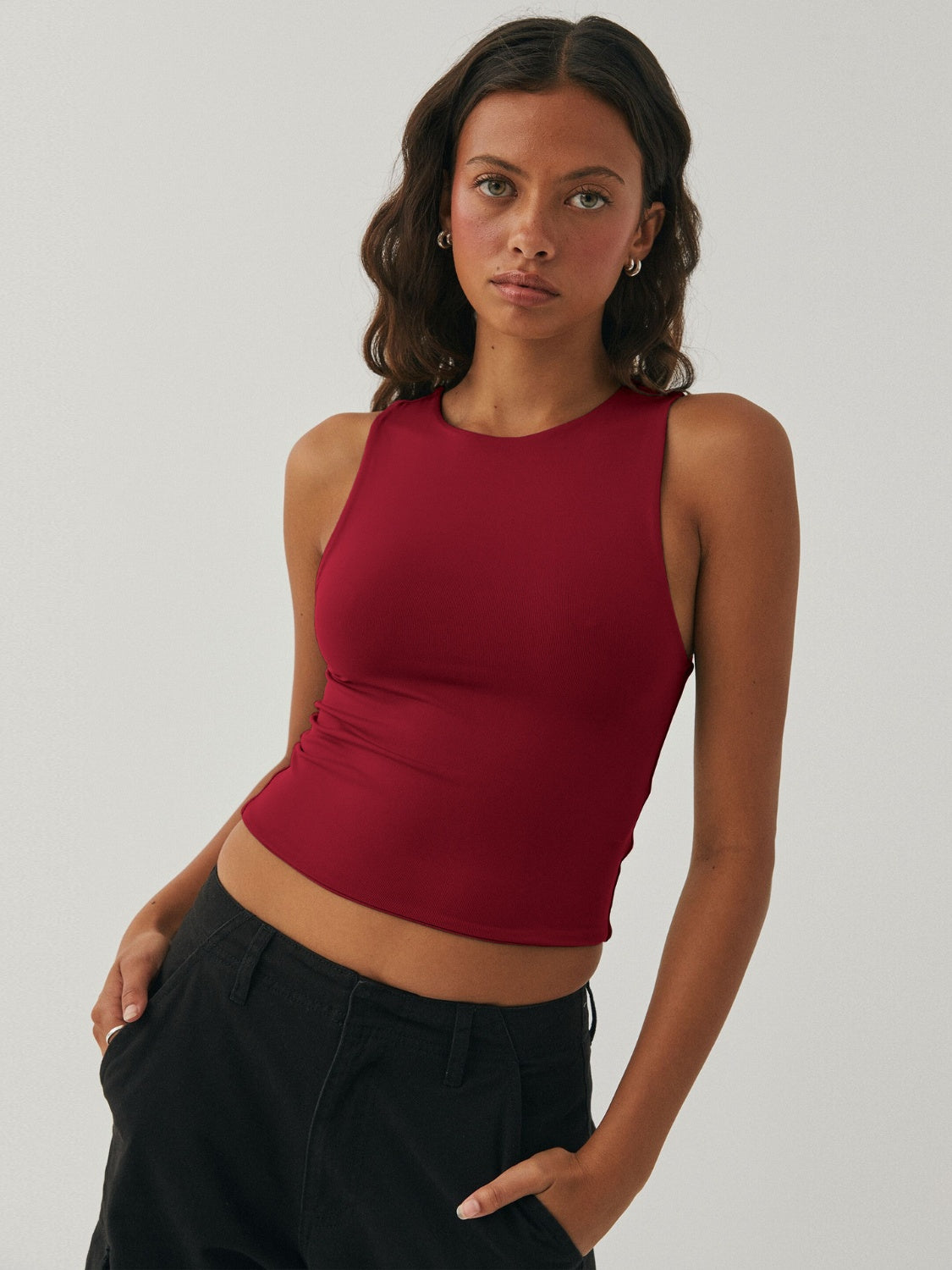 Round Neck Cropped Tank, 9 Colors