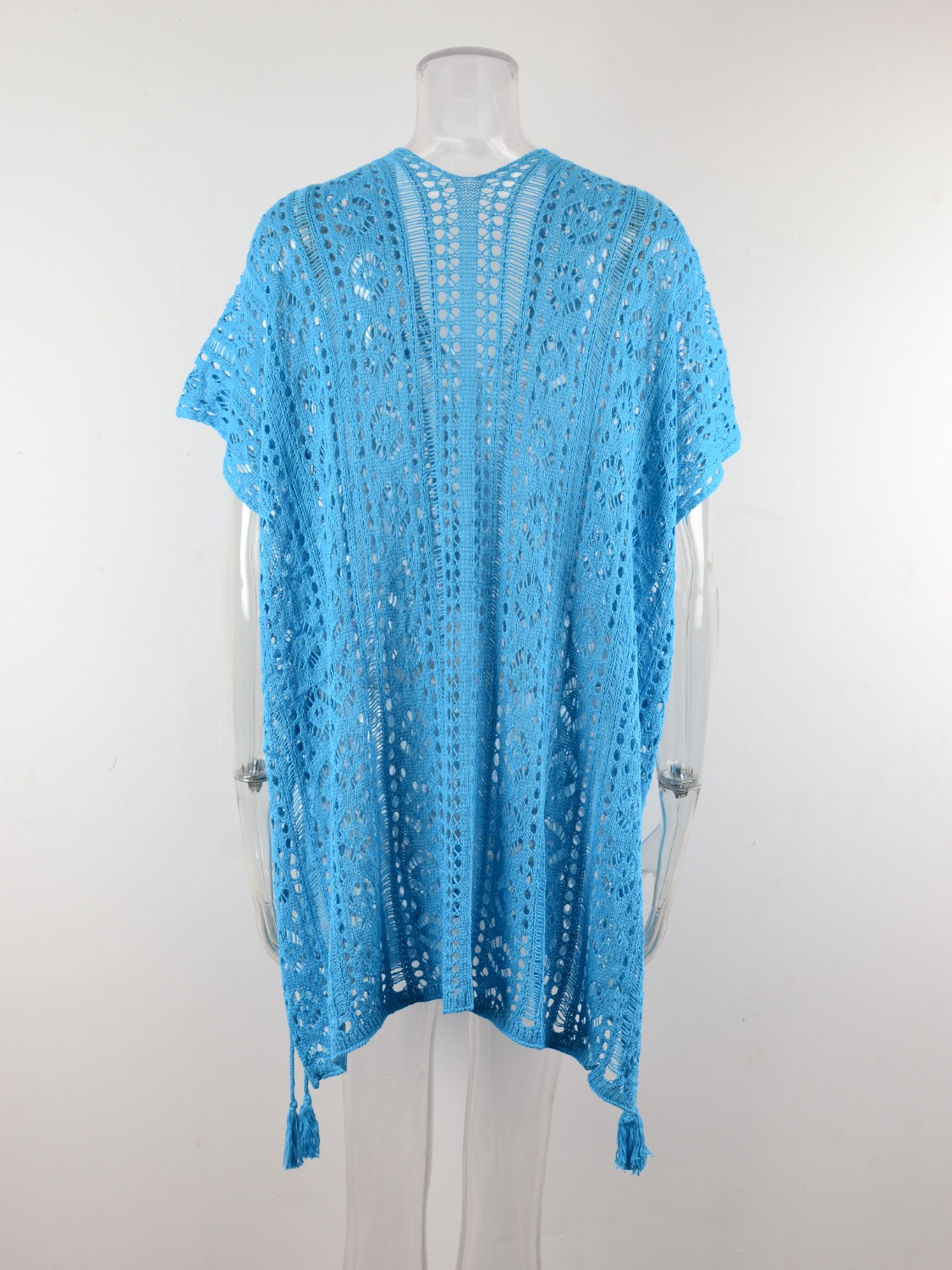 Angel Wings Cutout V-Neck Cover-Up with Tassel, 12 Colors