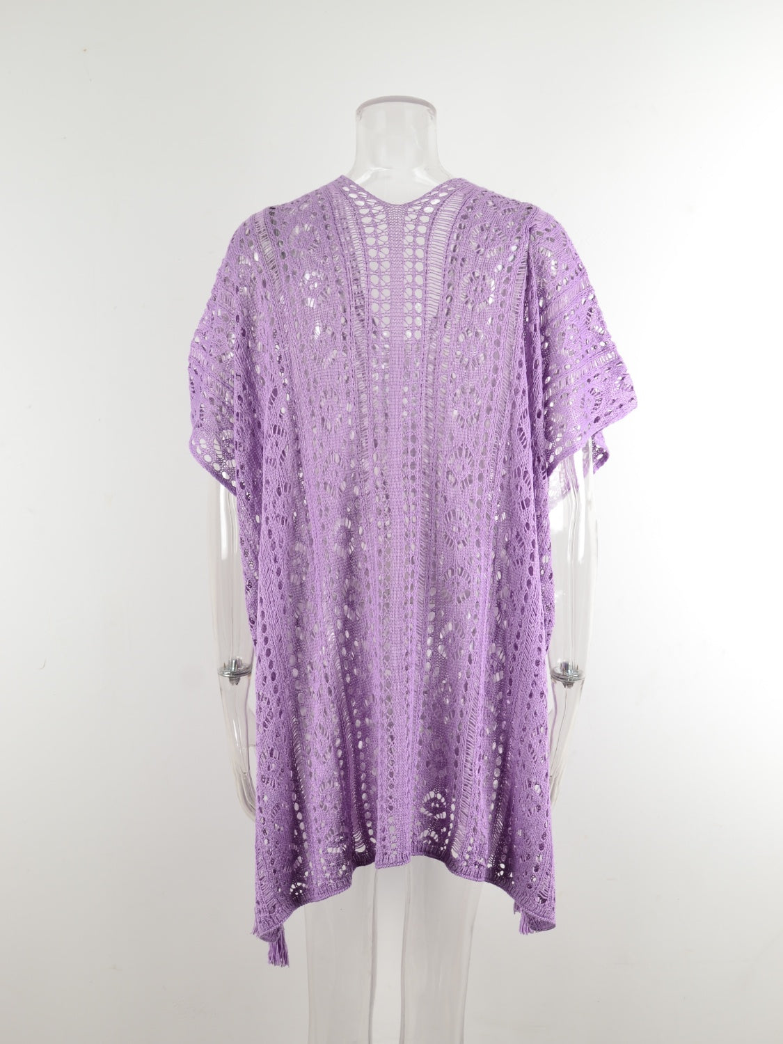 Angel Wings Cutout V-Neck Cover-Up with Tassel, 12 Colors