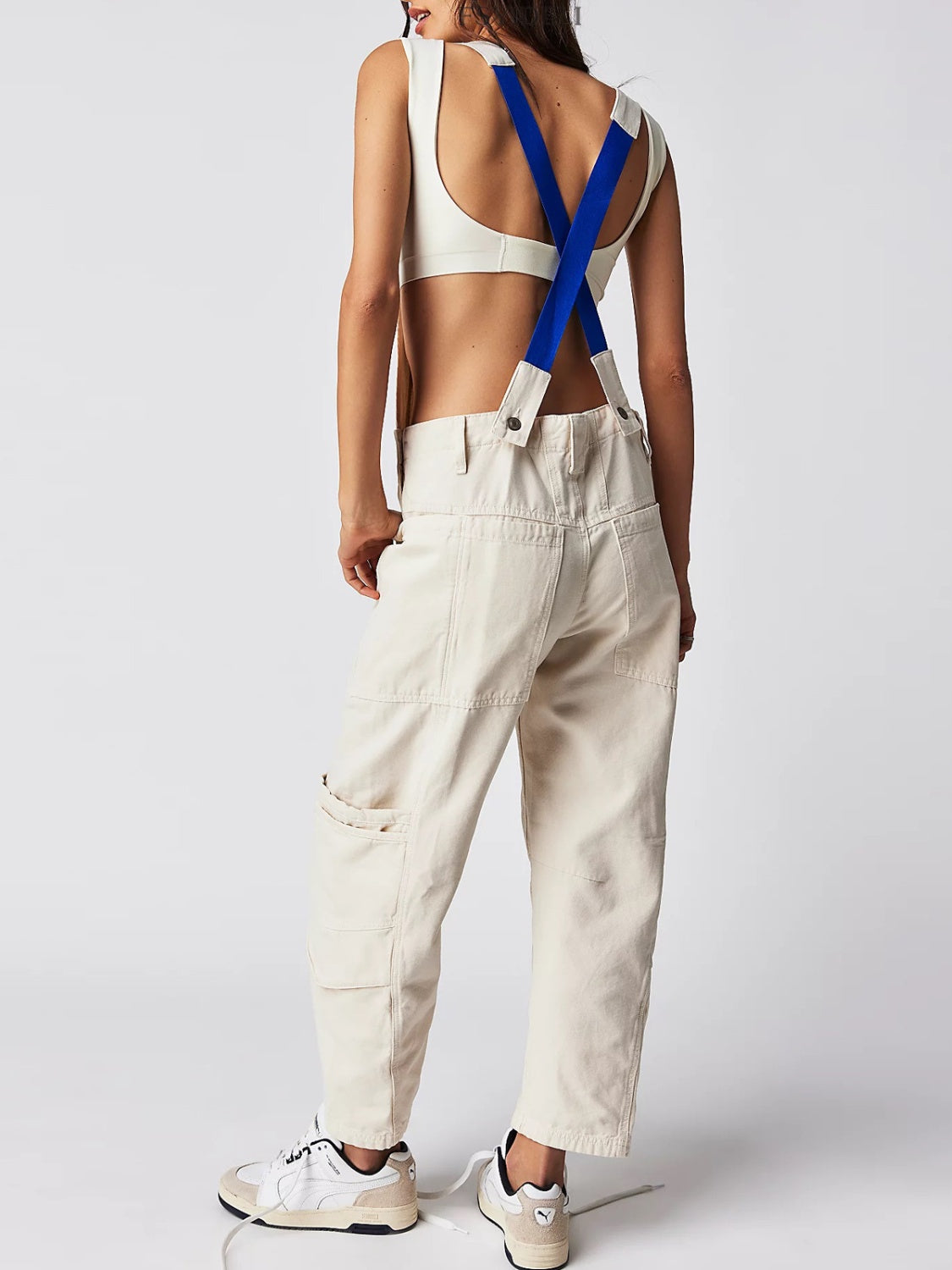 Pocketed Wide Strap Denim Overalls, 4 Colors