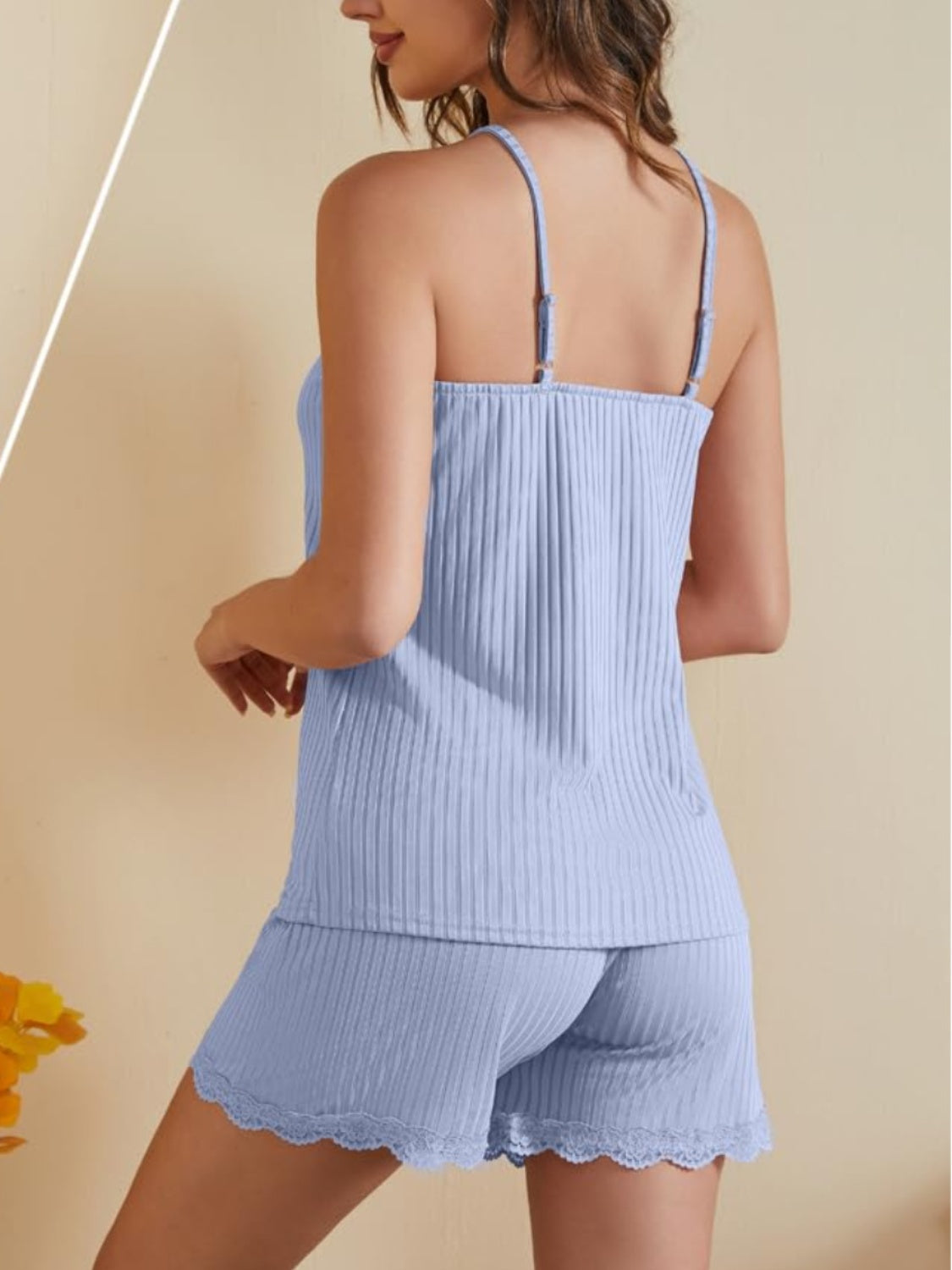 Ribbed Scoop Neck Top and Shorts Lounge Set, 5 Colors