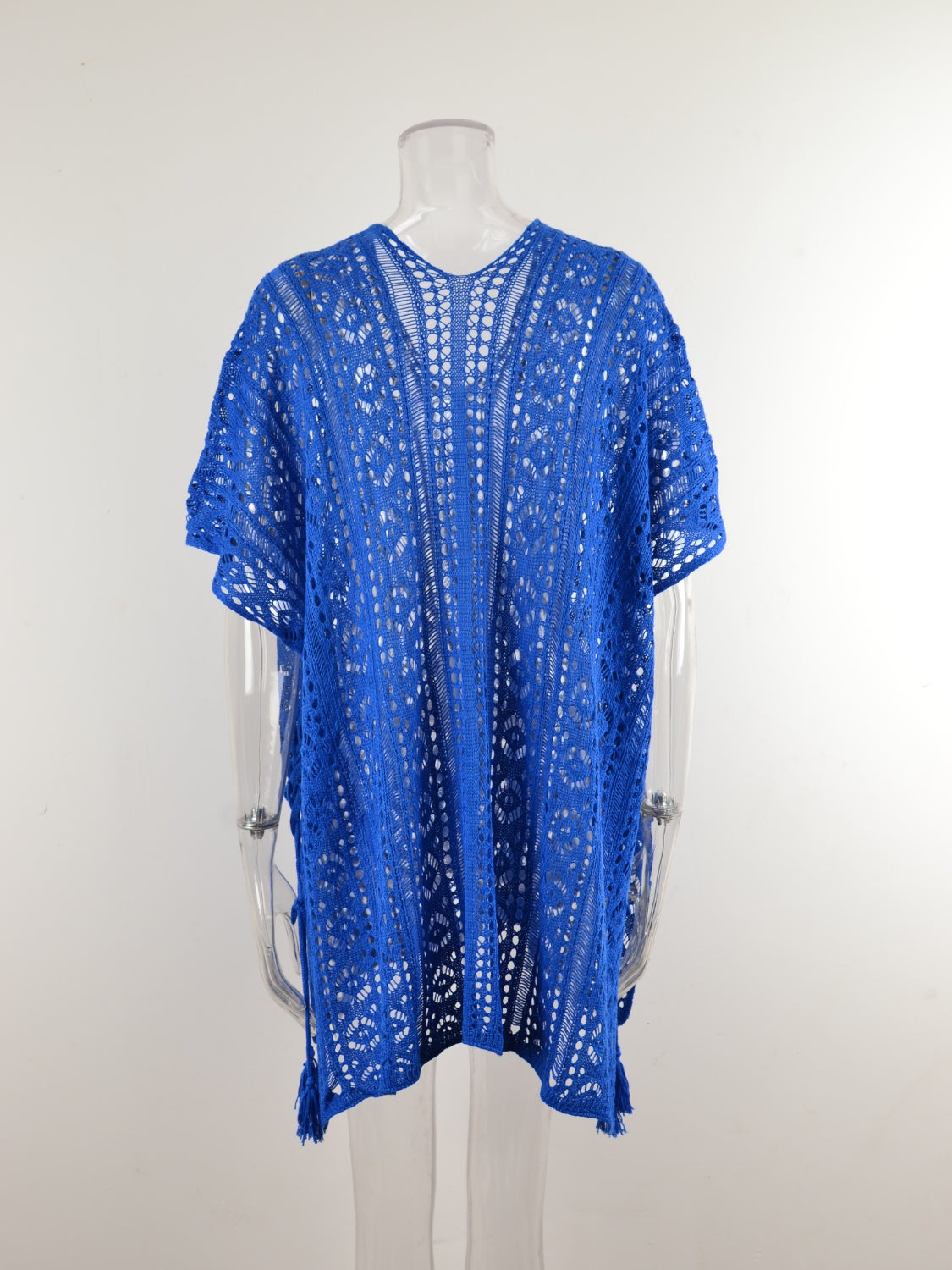 Angel Wings Cutout V-Neck Cover-Up with Tassel, 12 Colors