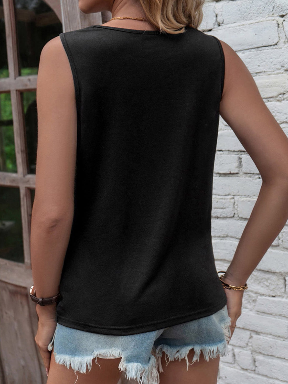 Cutout Twisted Round Neck Tank, 4 Colors