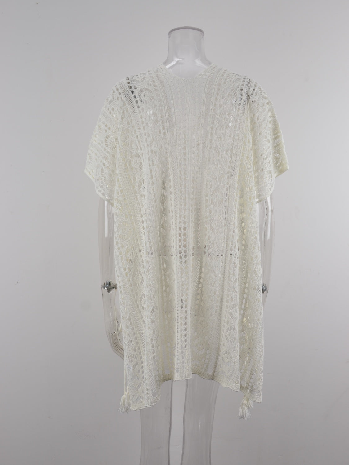 Angel Wings Cutout V-Neck Cover-Up with Tassel, 12 Colors