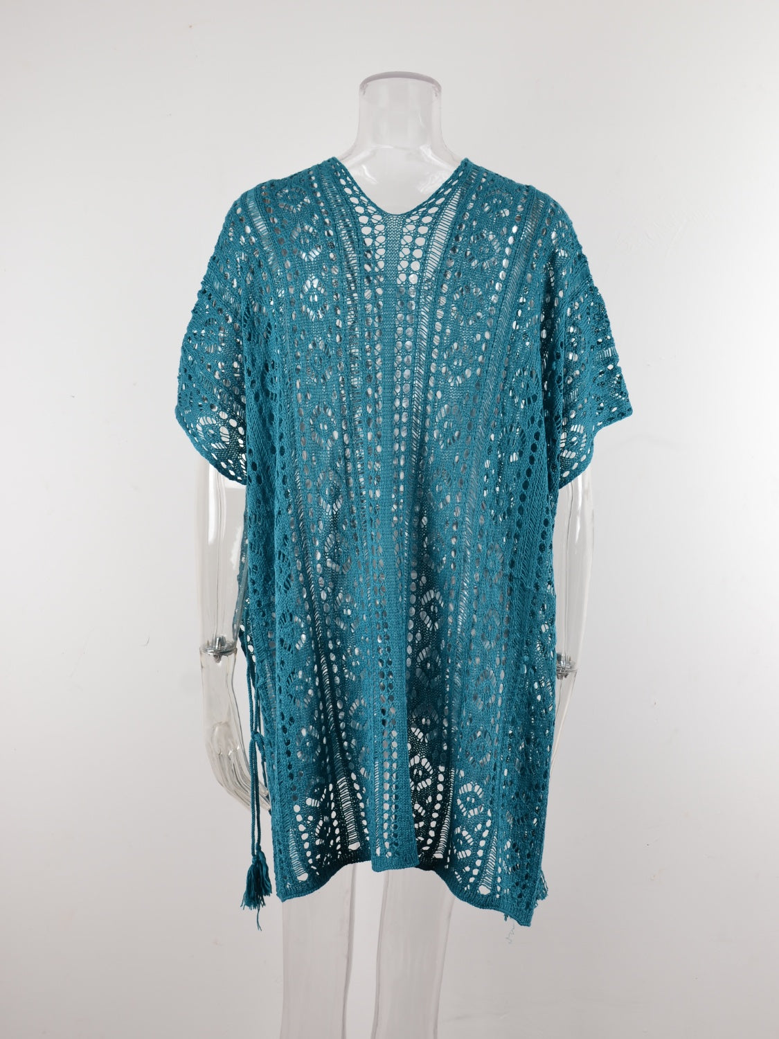 Angel Wings Cutout V-Neck Cover-Up with Tassel, 12 Colors