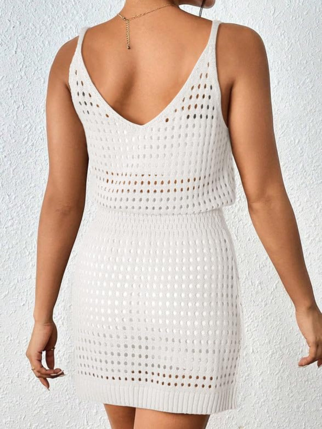 Openwork V-Neck Sleeveless Cover Up Dress, 7 Colors