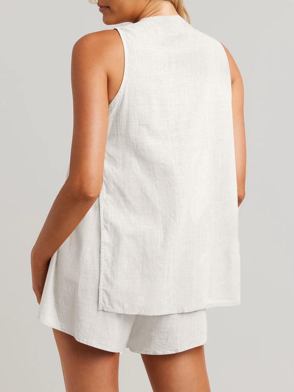 Full Size Button Up Top and Shorts Set, 6 Colors